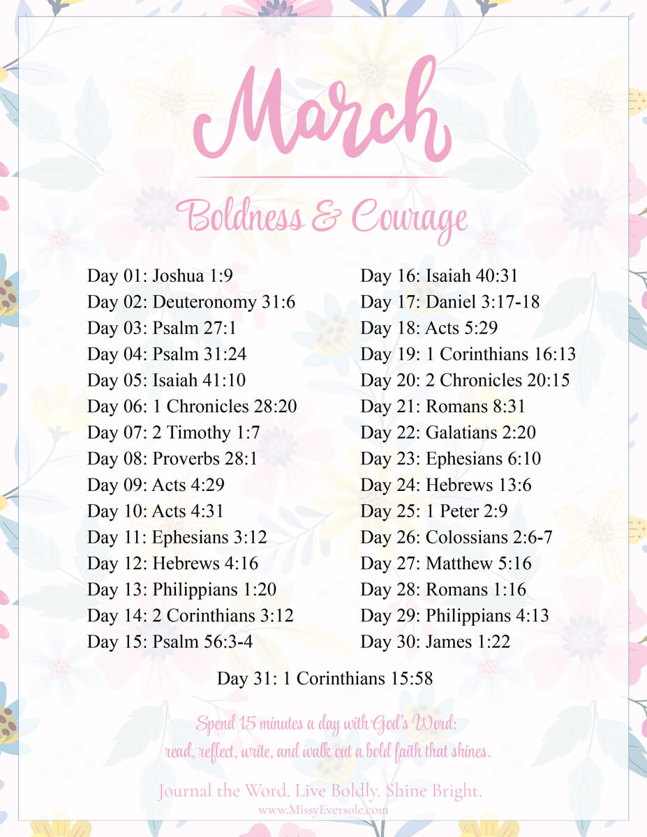 March - Boldness & Courage